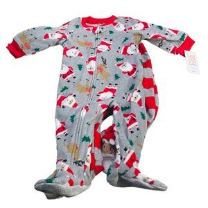2 Pack Just One You Made By Carter's Baby Size 9 Month Santa Footed Pajama New